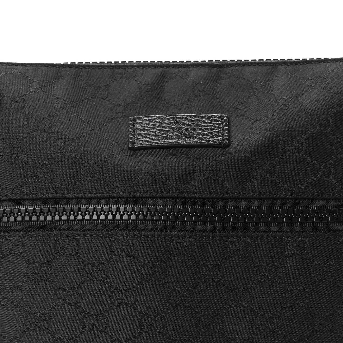 Nylon Monogram Small Flat Messenger Bag Black