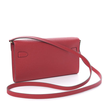 Hermes Epsom Kelly Wallet To Go Rouge Casaque 3 of 10