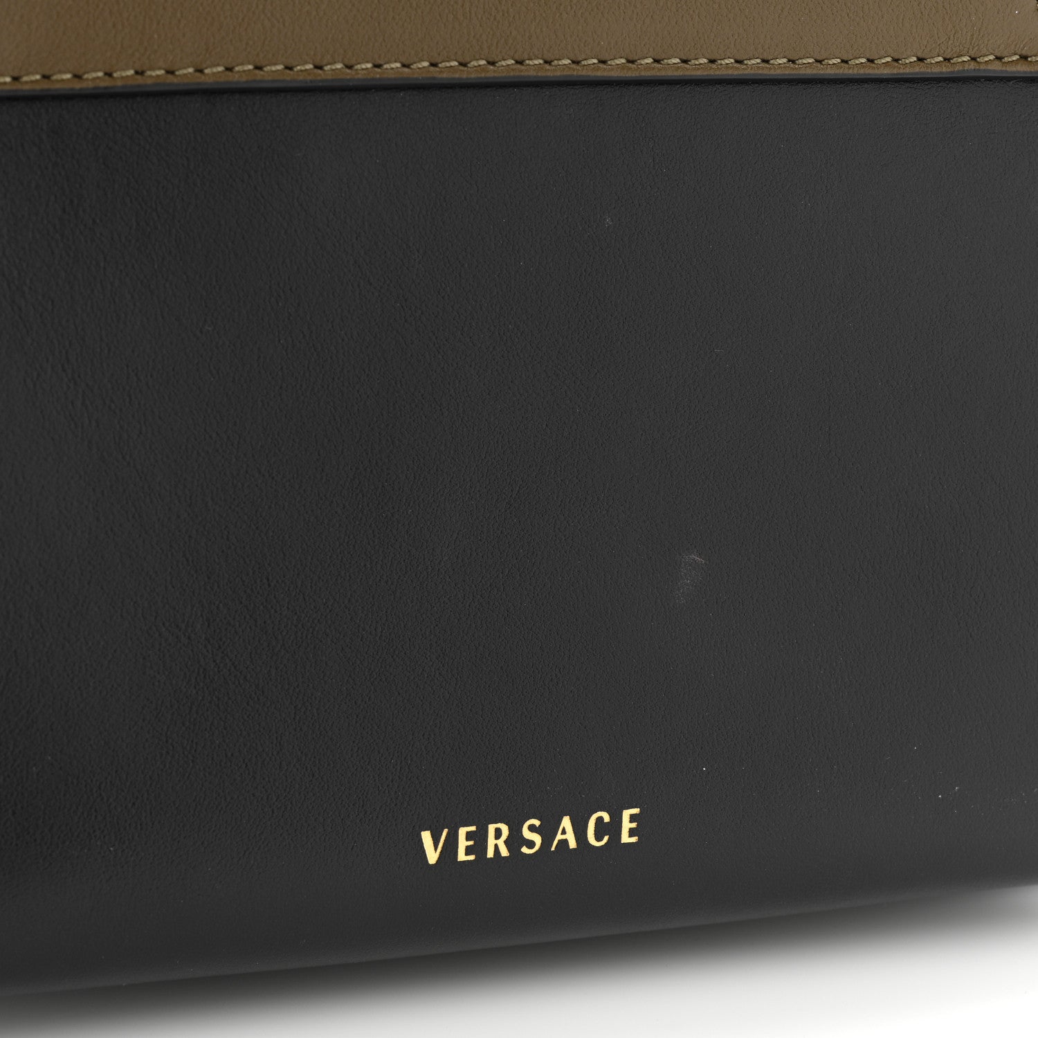 Versace Vitello Virtus Chain Clutch Black Khaki 12 of 12