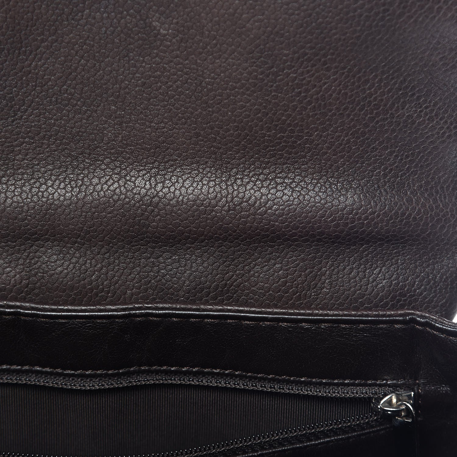 Chanel Caviar Half Moon Large Flap Dark Brown 13 of 15