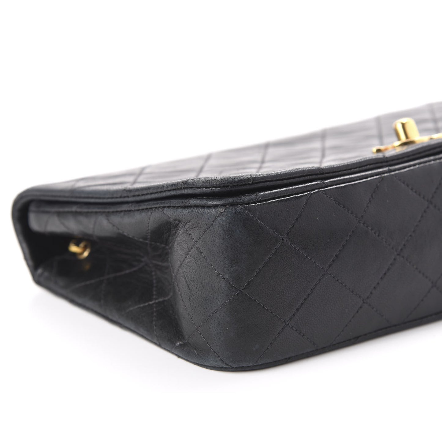 Lambskin Quilted Small Single Flap Black