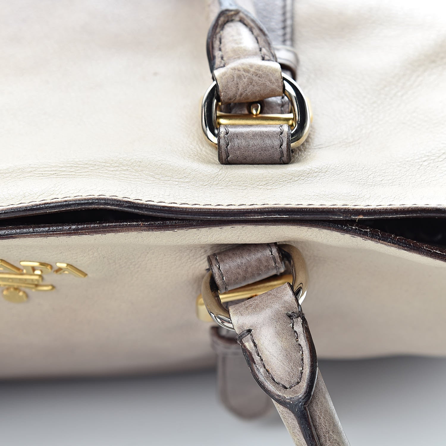 Prada Cervo Lux Zippers Shopper Tote White Sfumato 20 of 21