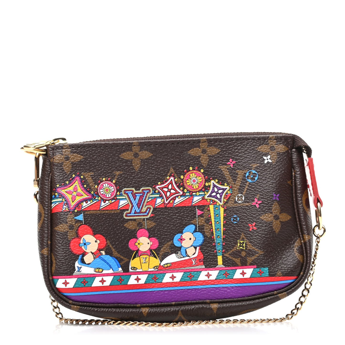 Monogram 2020 Christmas Animation Bumper Cars Mini Pochette Accessories Coquelicot