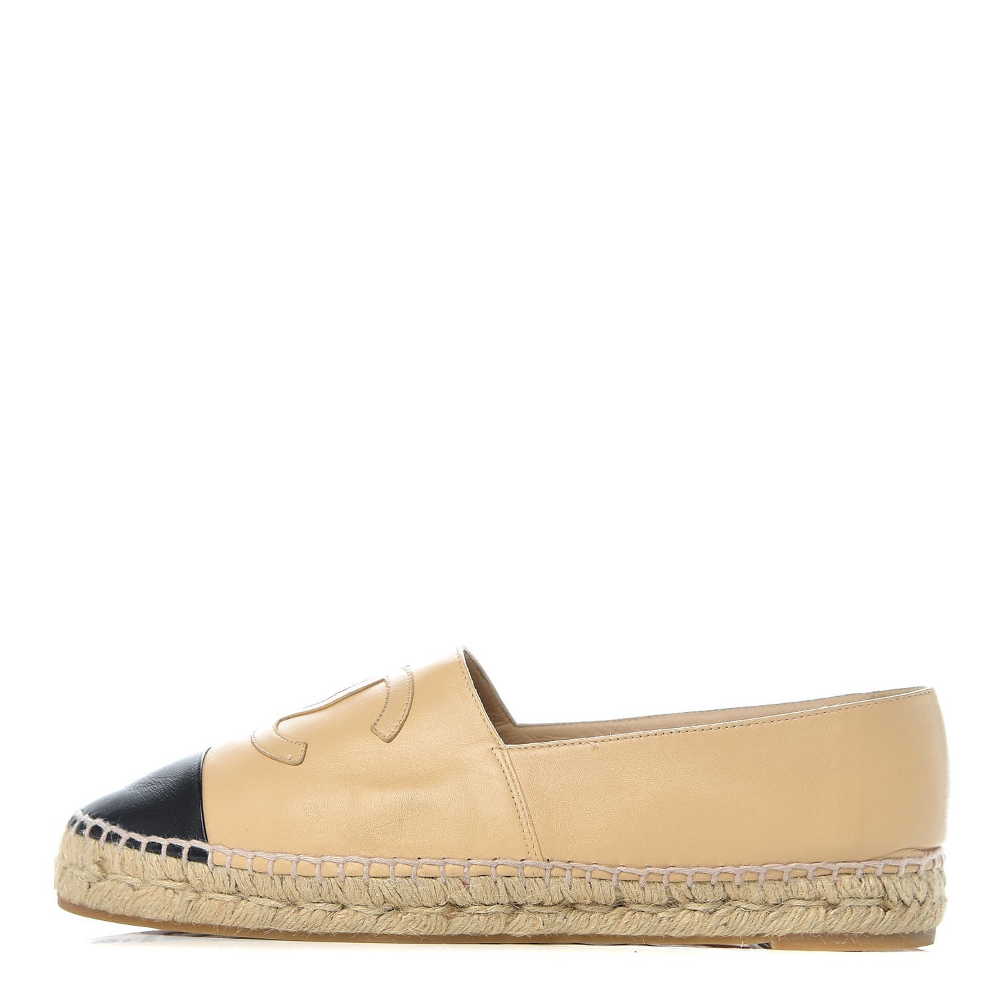 Lambskin CC Espadrilles 41 Beige Black