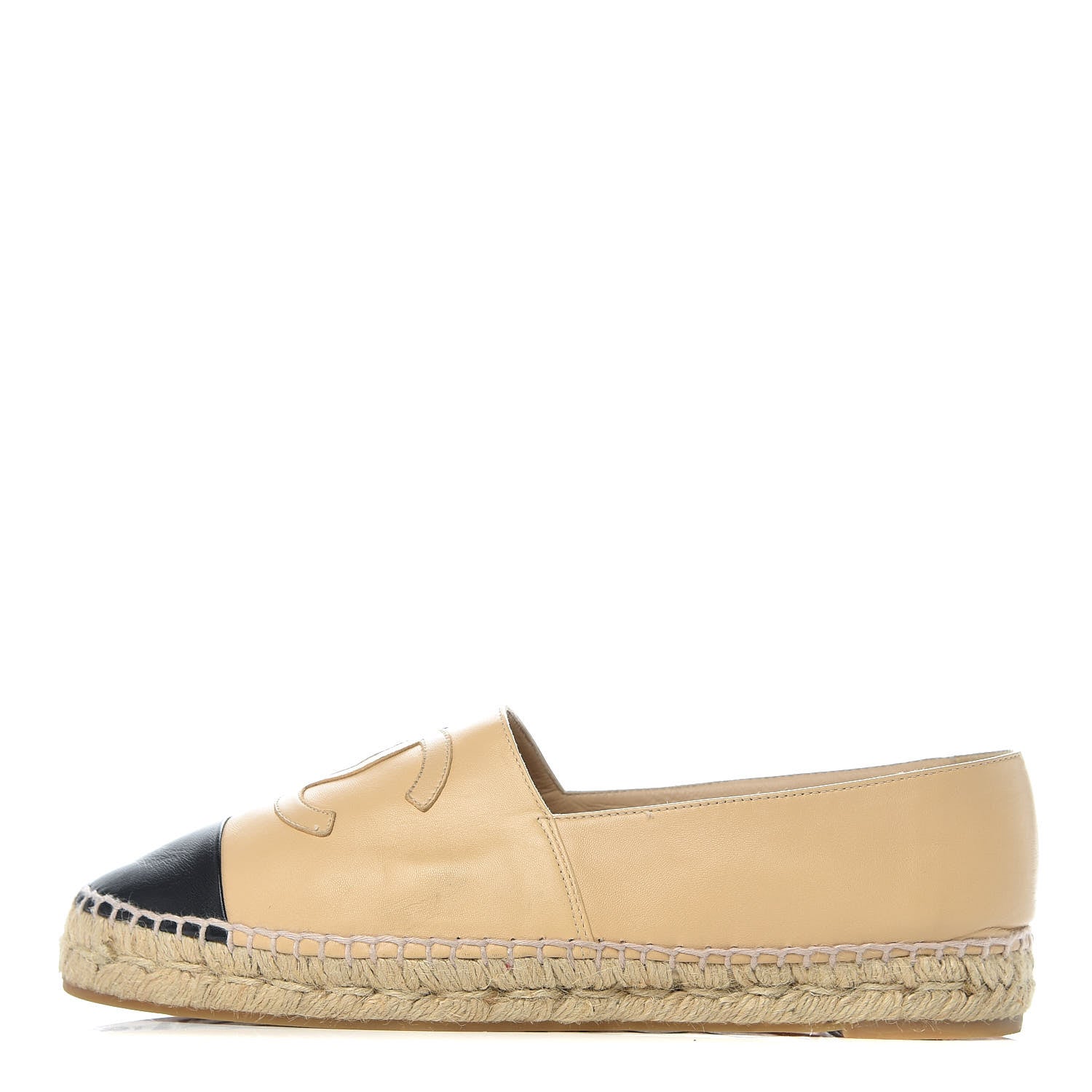 Chanel Lambskin CC Espadrilles 41 Beige Black 1 of 11