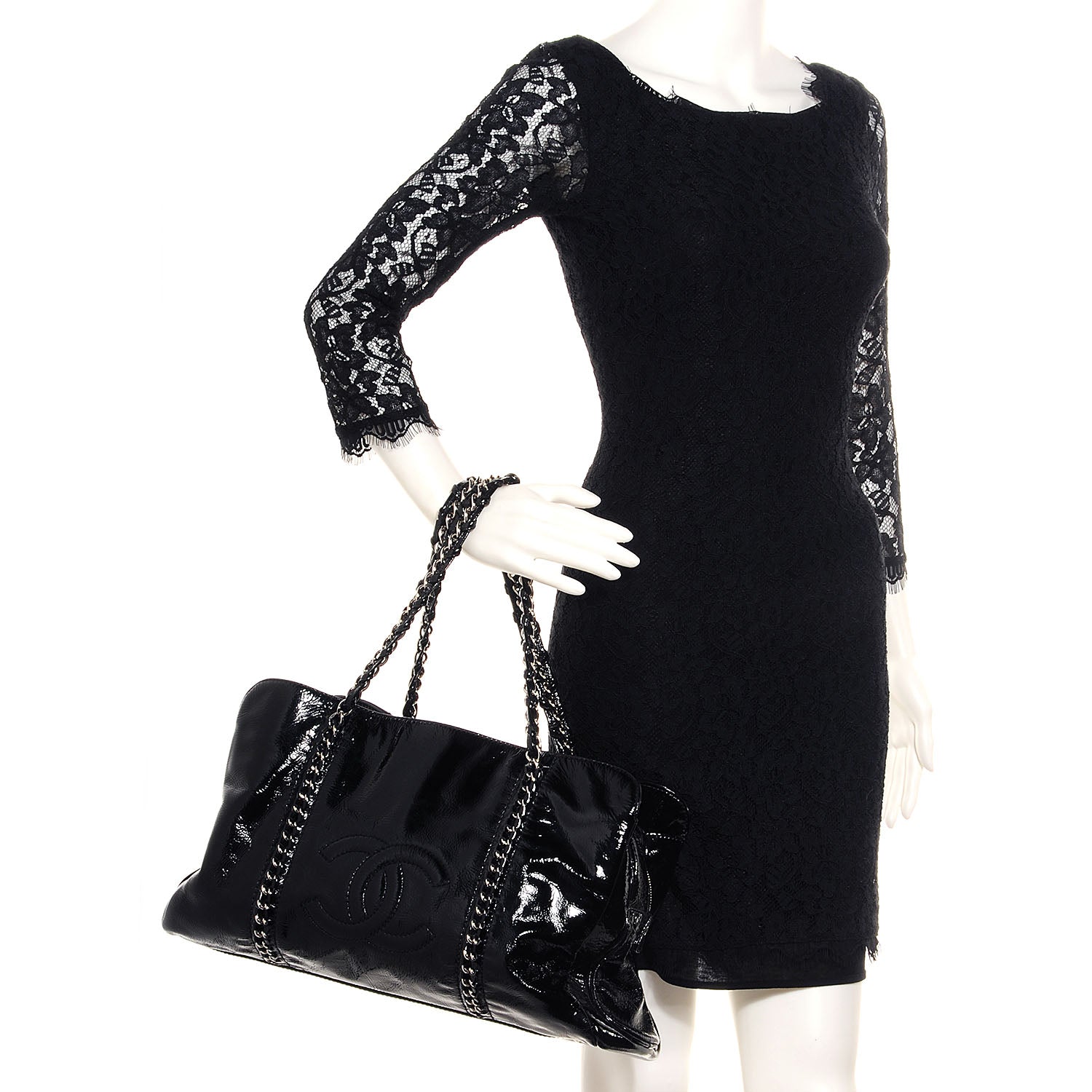 Chanel Patent Luxe Ligne Large Tote Black 2 of 7