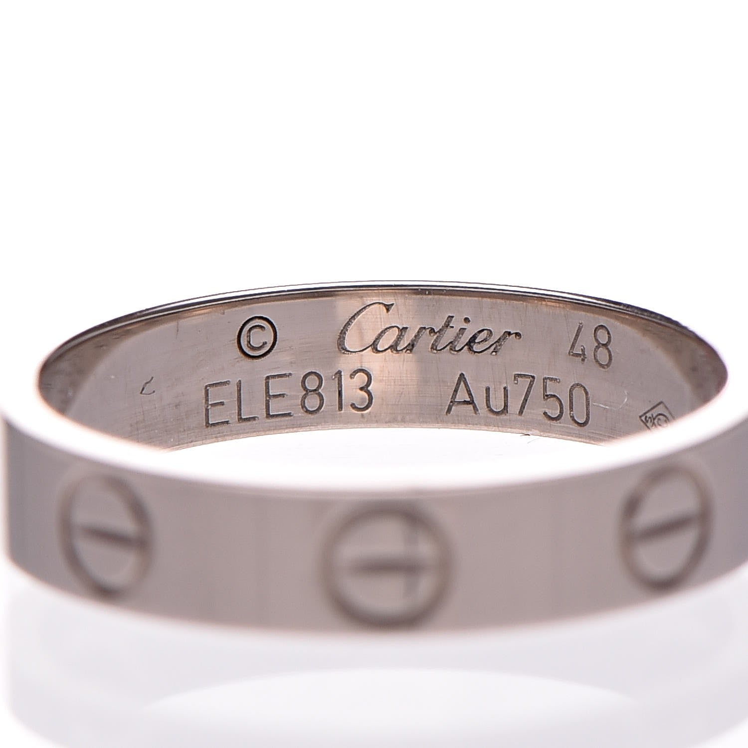 Cartier 18K White Gold 3.5mm LOVE Wedding Band Ring 48 4.50 3 of 6
