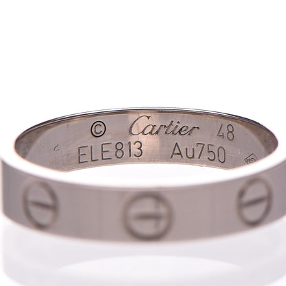 Cartier 18K White Gold 3.5mm LOVE Wedding Band Ring 48 4.50 3 of 6