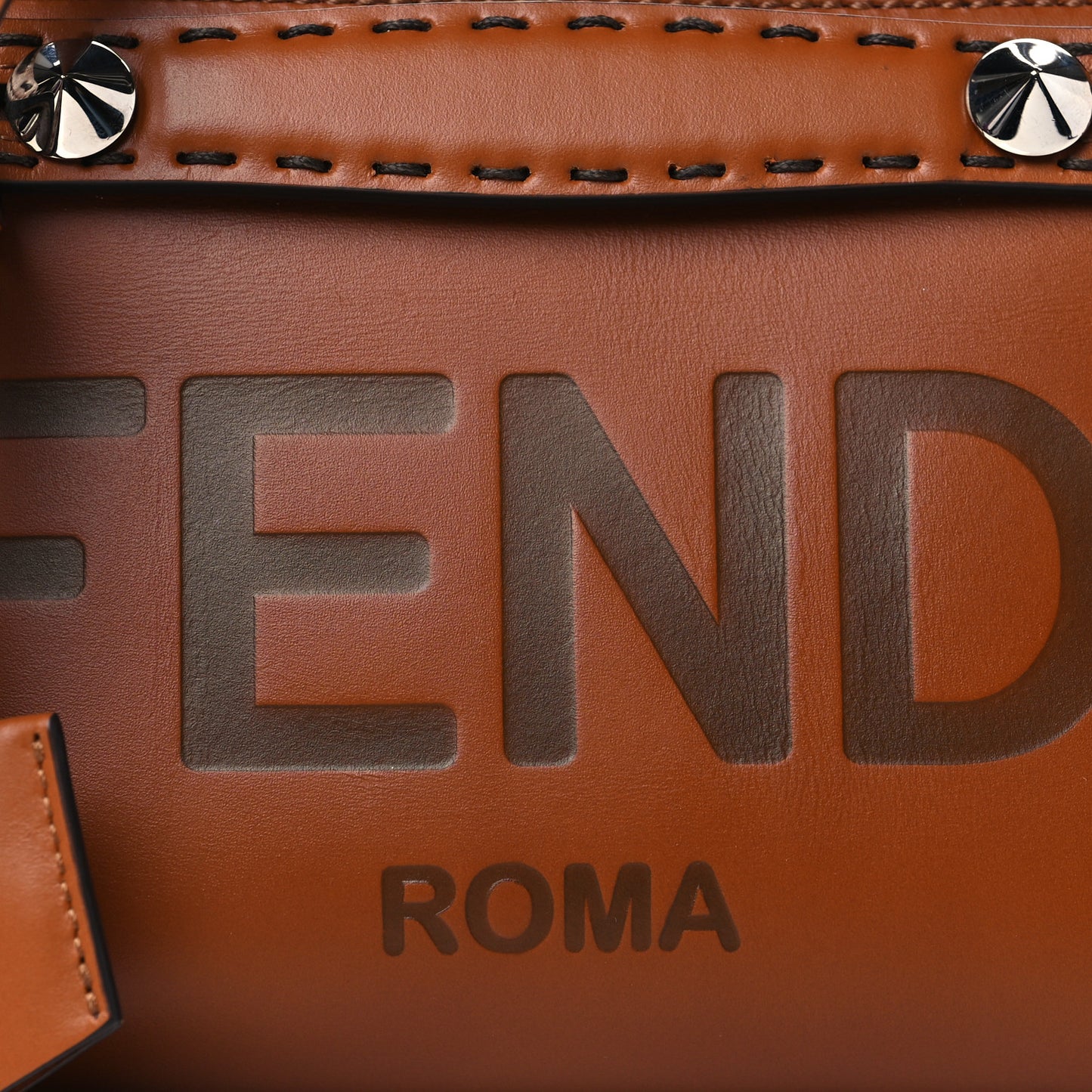 Vitello King Logo Embossed Mini By The Way Boston Bag Cuoio