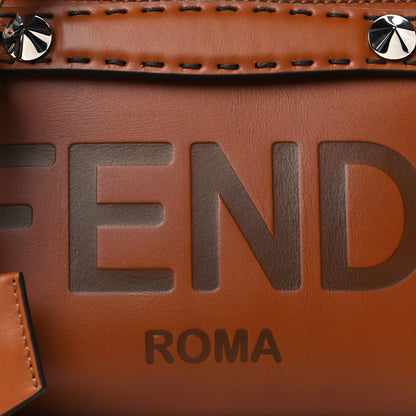 Fendi Vitello King Logo Embossed Mini By The Way Boston Bag Cuoio 8 of 10