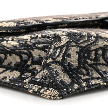 Christian Dior Oblique Saddle Chain Pouch Blue 10 of 12