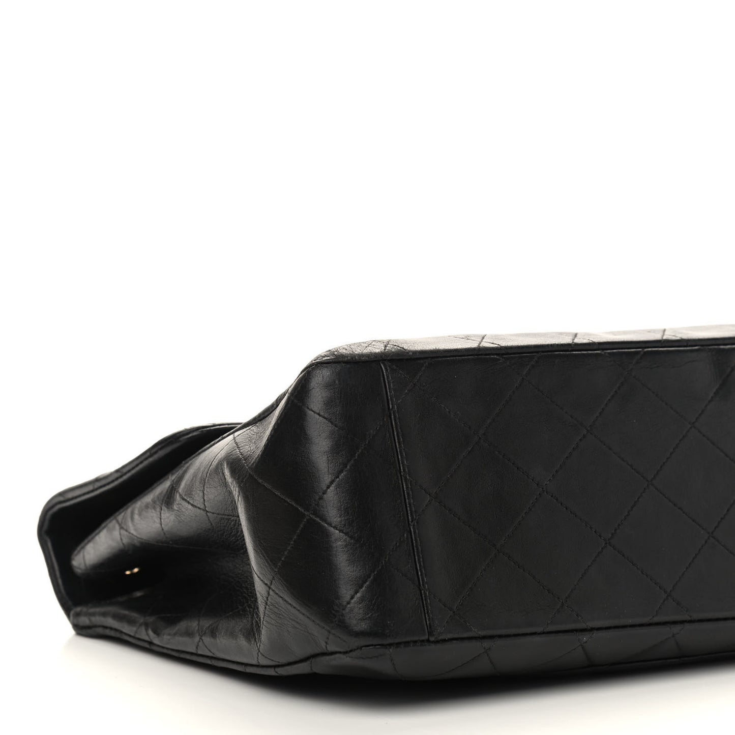 Lambskin Quilted XL Jumbo Single Flap Black