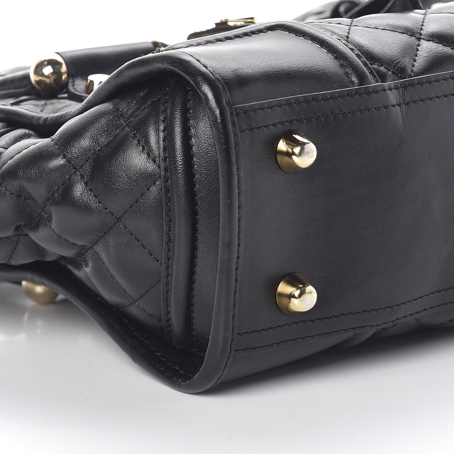 Burberry Calfskin Quilted Manor Tote Black 8 of 9