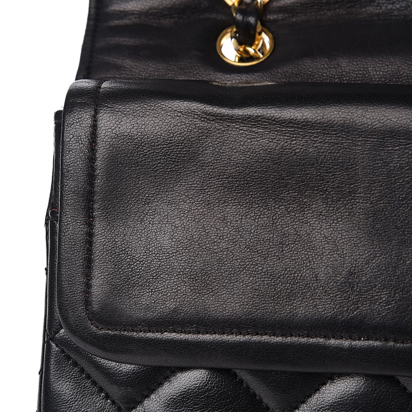 Lambskin Quilted Medium Double Flap Bag Black