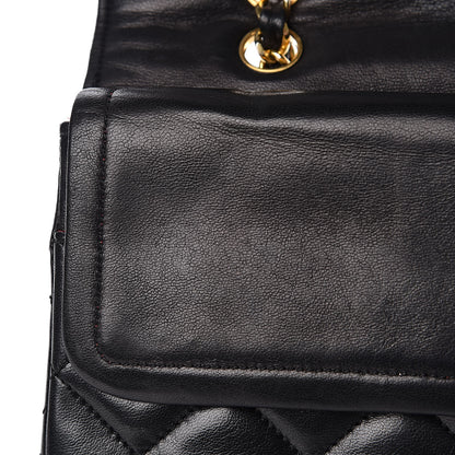 Chanel Lambskin Quilted Medium Double Flap Bag Black 12 of 19