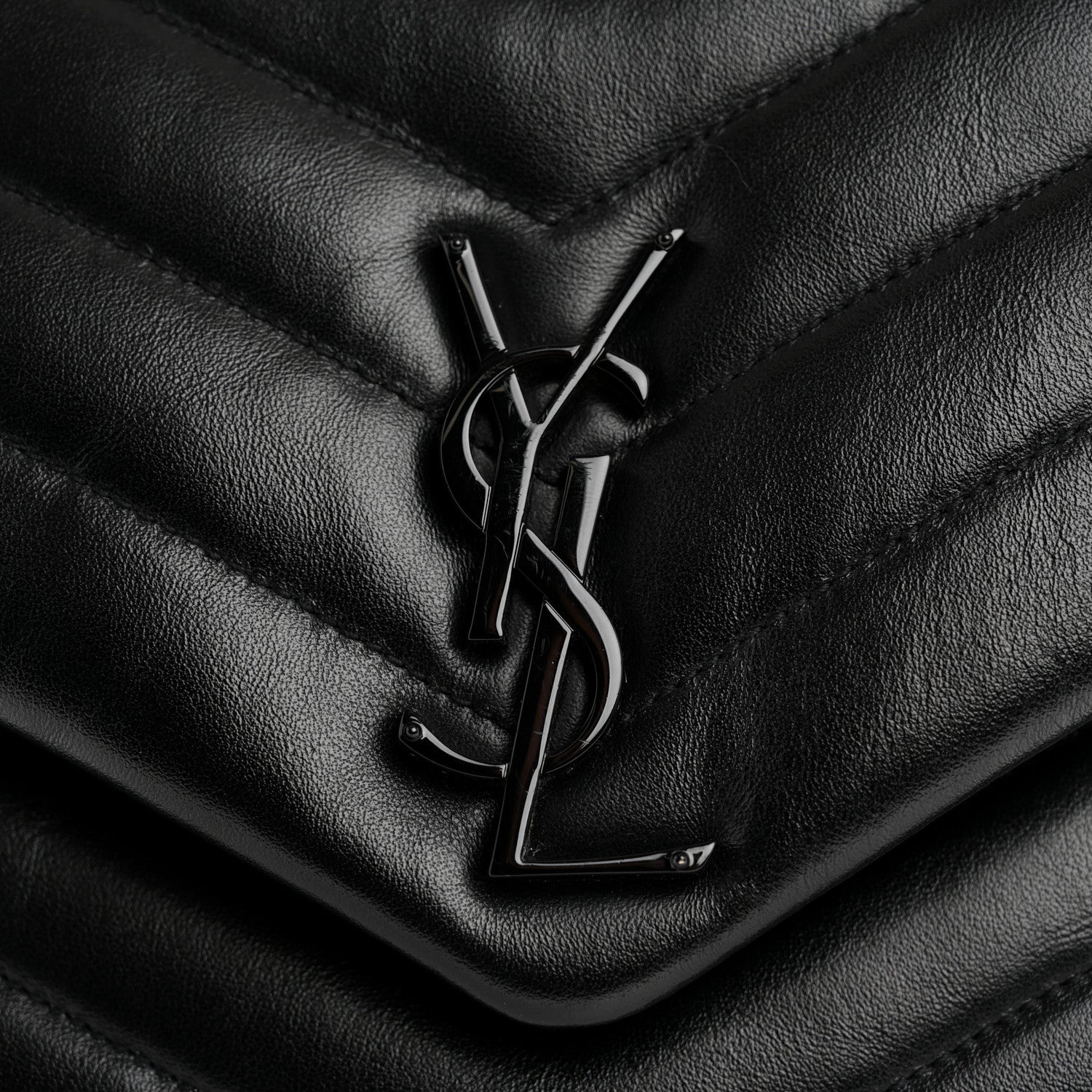 Saint Laurent Calfskin Y Quilted Monogram Monochrome Medium Loulou Chain Satchel Black 12 of 12