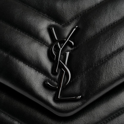 Saint Laurent Calfskin Y Quilted Monogram Monochrome Medium Loulou Chain Satchel Black 12 of 12