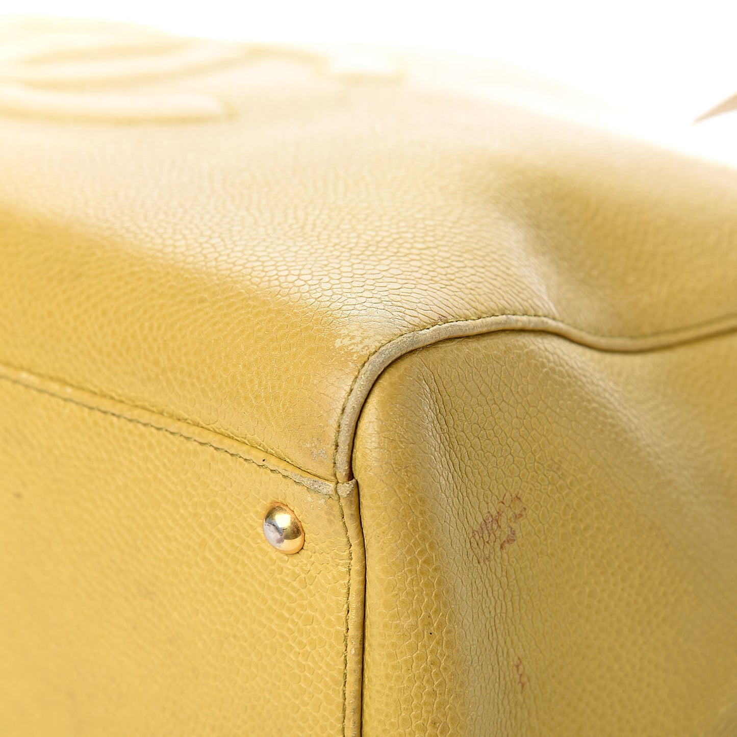 Caviar Large CC Shoulder Bag Chartreuse