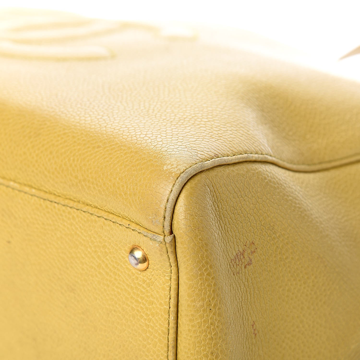 Chanel Caviar Large CC Shoulder Bag Chartreuse 14 of 17