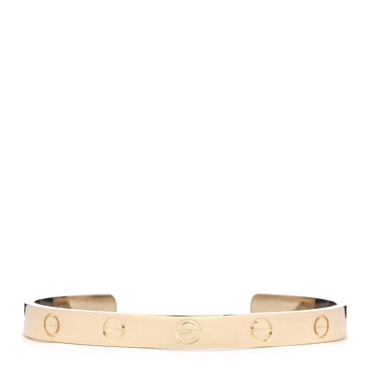 18K Yellow Gold LOVE Cuff Bracelet 17