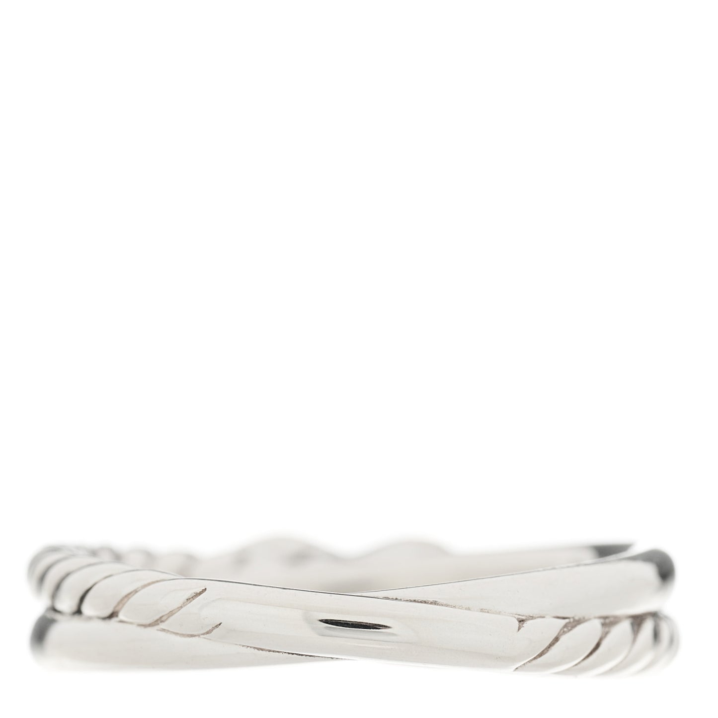 Sterling Silver 18K Yellow Gold Petite X Crossover Ring 57 8