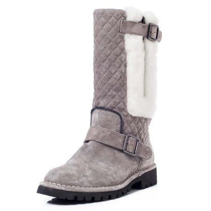 Chanel Suede Fur Quilted Boots 37 1 of 11