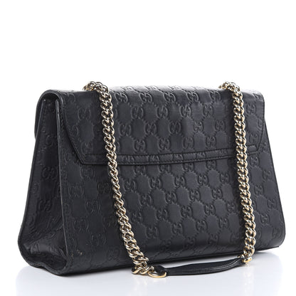 Gucci Guccissima Medium Emily Chain Shoulder Bag Black 3 of 27
