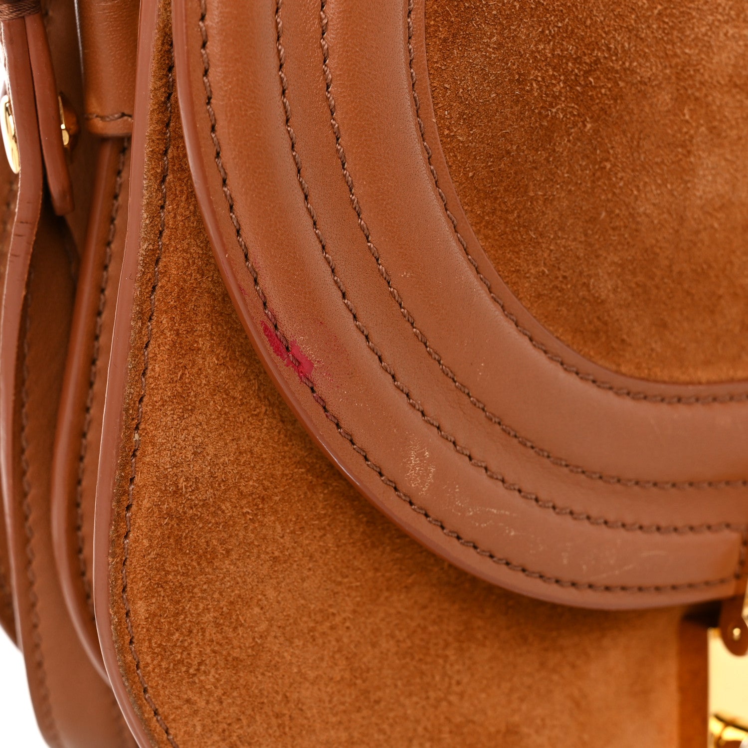 MCM Suede Calfskin Trisha Small Shoulder Bag Brown 14 of 14