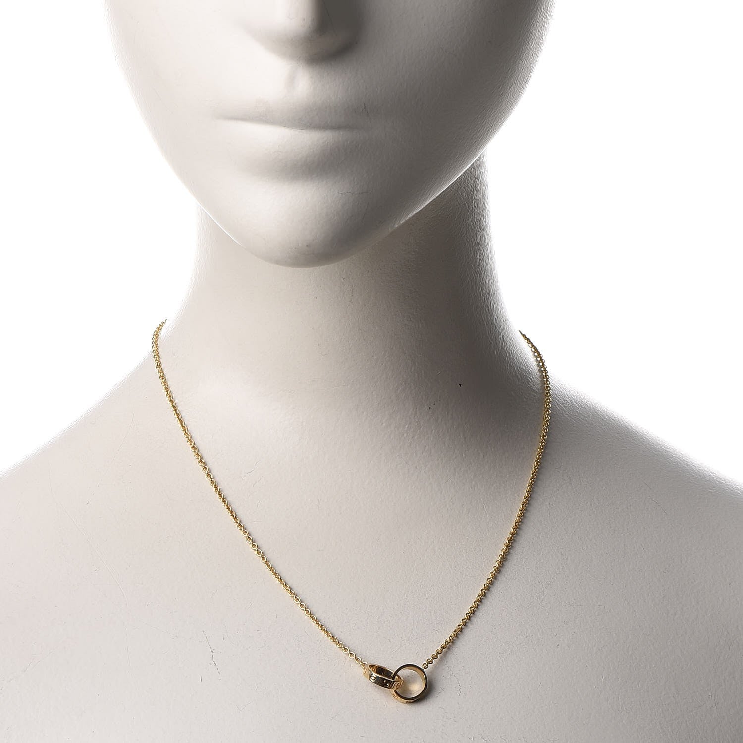 Cartier 18K Yellow Gold Interlocking LOVE Necklace 2 of 10