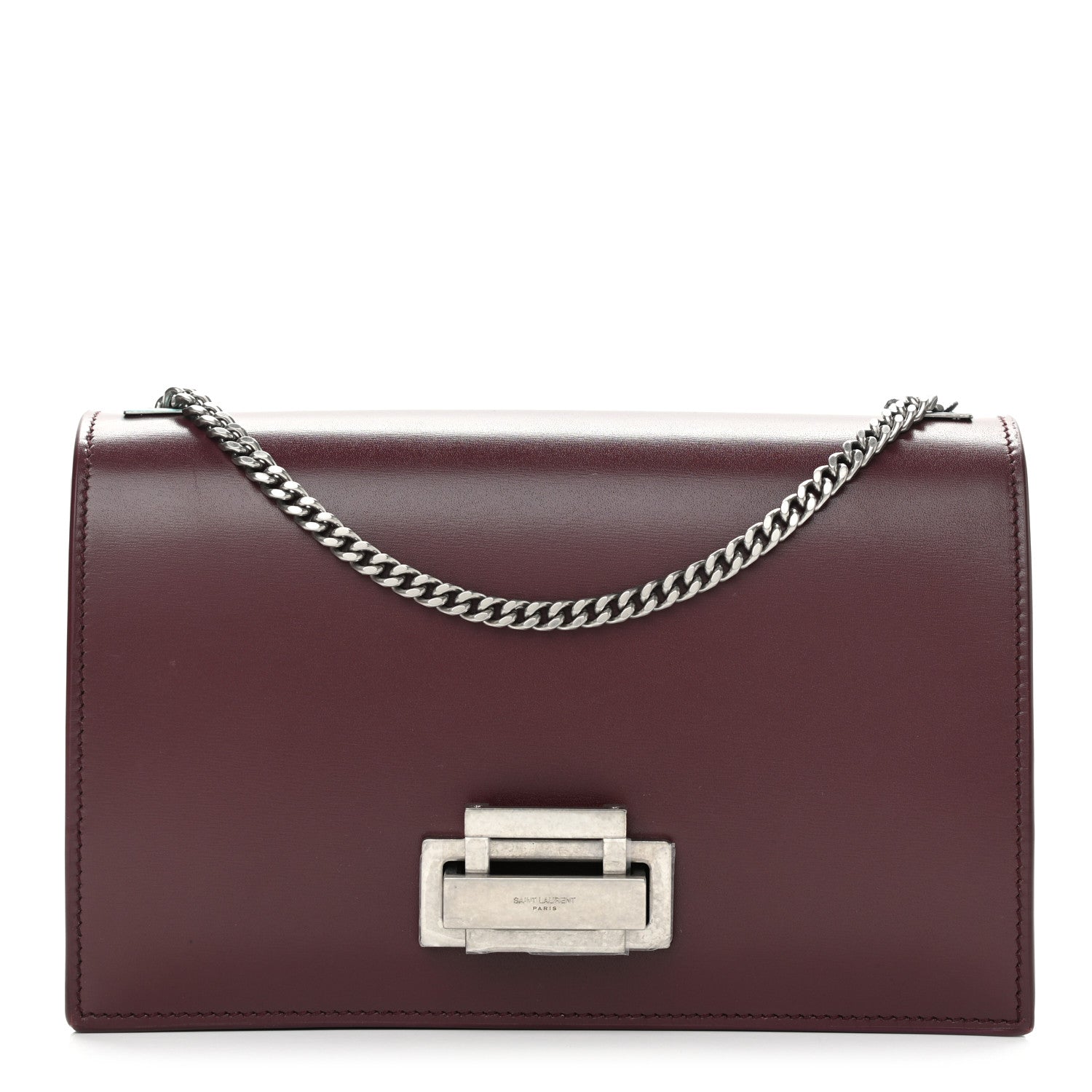 Saint Laurent Calfskin Metropolis Chain Shoulder Bag Rouge Legion 1 of 9