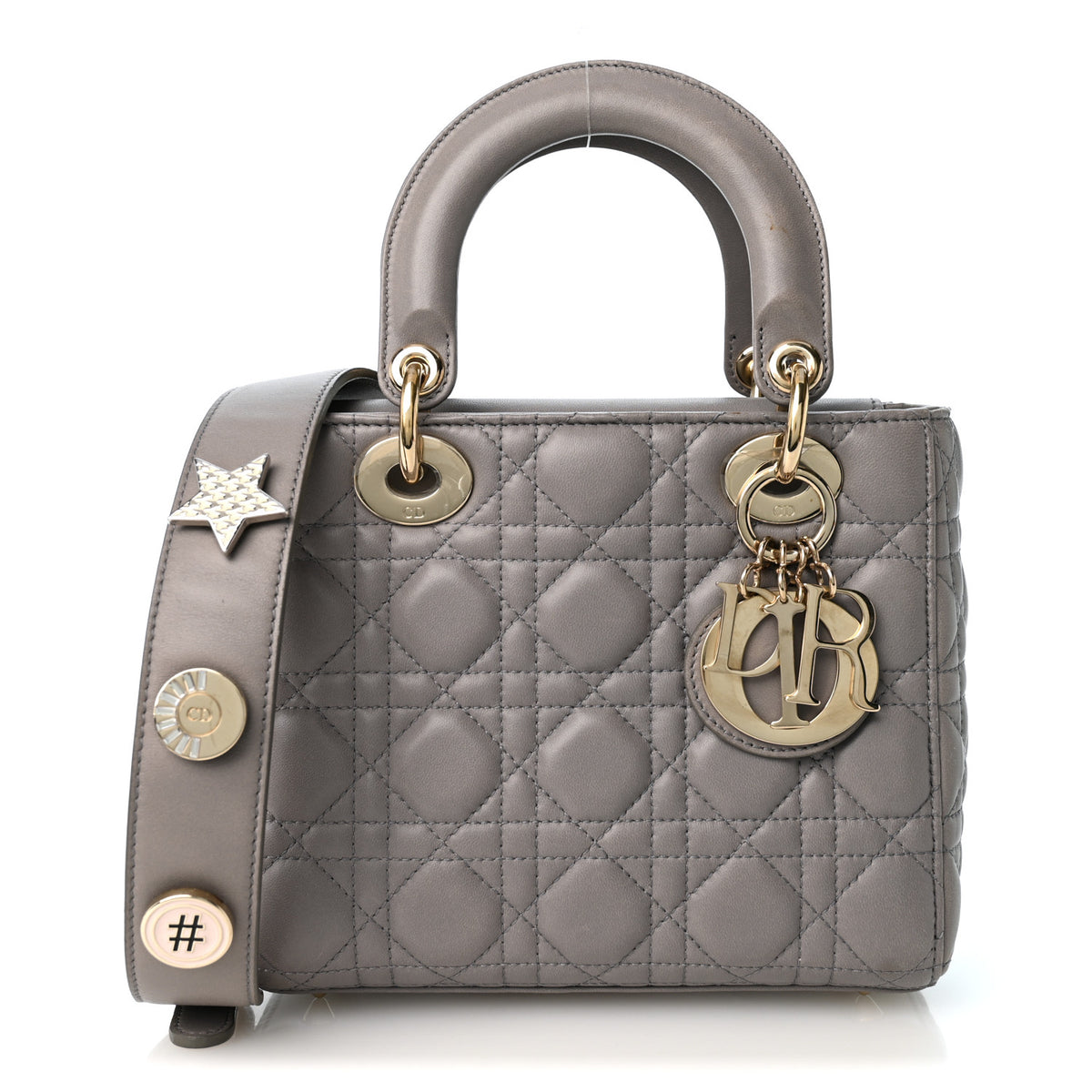 Lambskin Cannage Small My ABCDior Lady Dior Grey