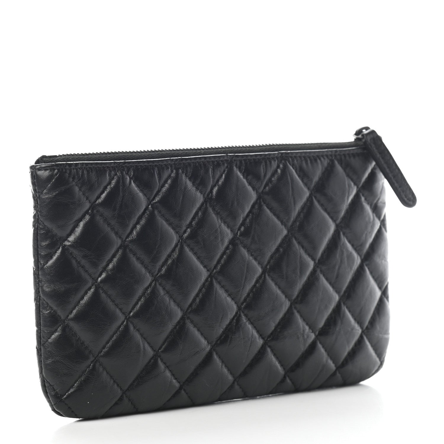 Chanel Aged Calfskin Quilted Medium Reissue Cosmetic Case So Black 3 of 7