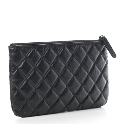Chanel Aged Calfskin Quilted Medium Reissue Cosmetic Case So Black 3 of 7