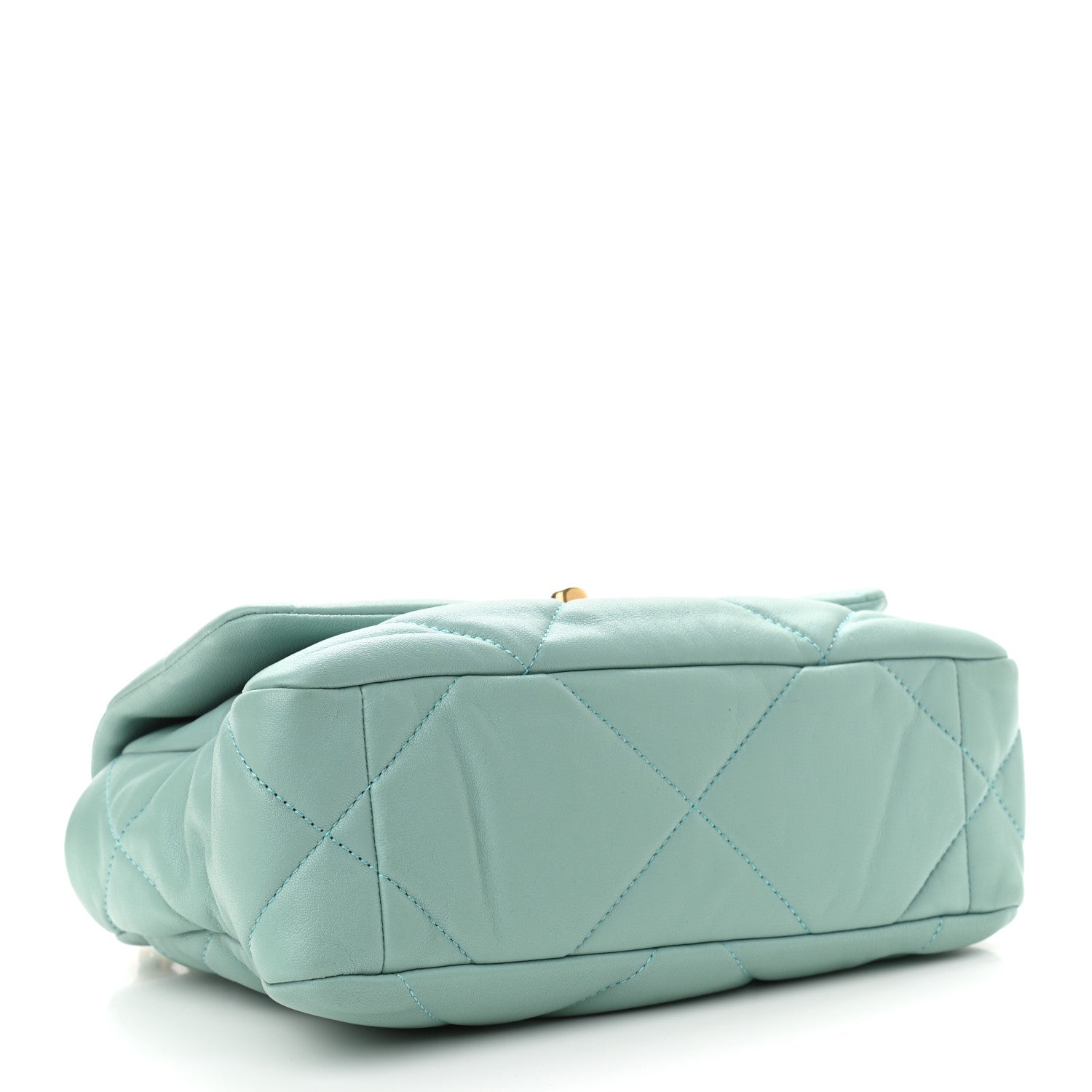 Chanel Goatskin Quilted Medium Chanel 19 Flap Light Blue 4 of 10