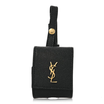 Saint Laurent Grain De Poudre Monogram Airpods Case Black 1 of 6