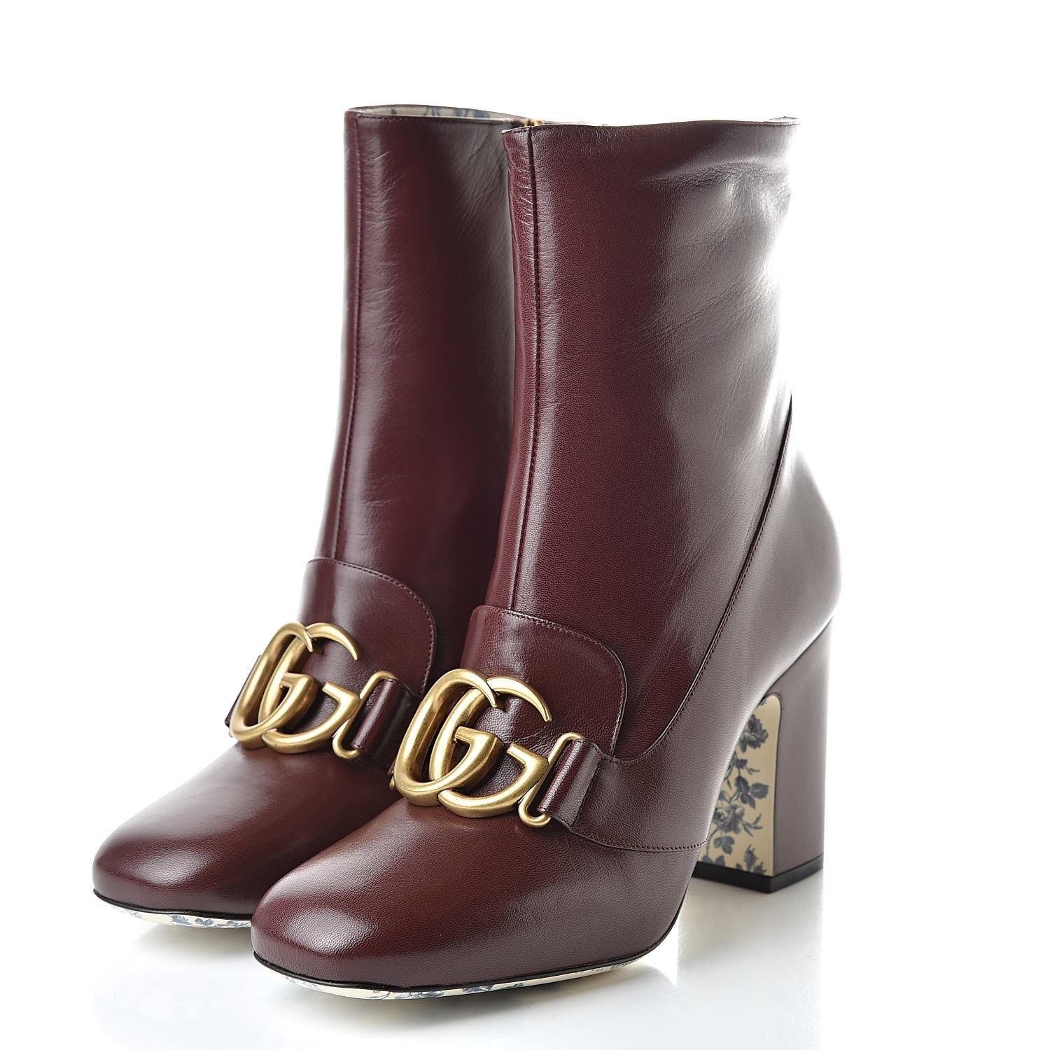 Gucci Malaga Kid GG Victoire 95mm Ankle Boots 38 Vintage Bordeaux 3 of 9