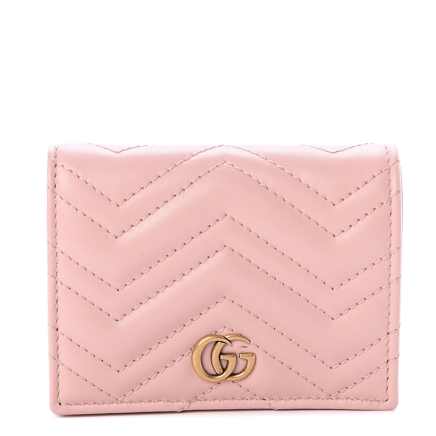 Calfskin Matelasse GG Marmont Card Case Wallet Perfect Pink