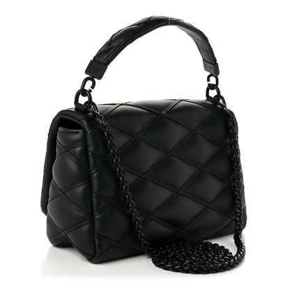Louis Vuitton Lambskin Malletage Monochrome Top Handle GO-14 MM Black 4 of 10