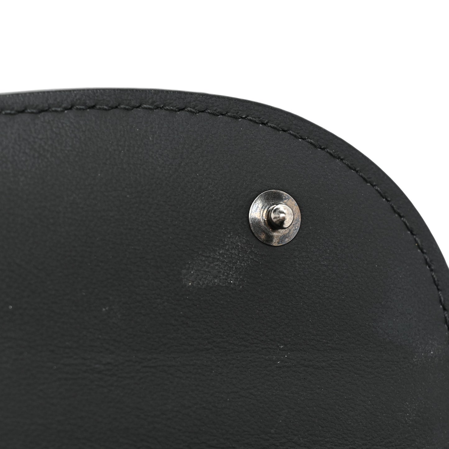 Ultra Matte Calfskin Saddle Chain Wallet Pouch Black