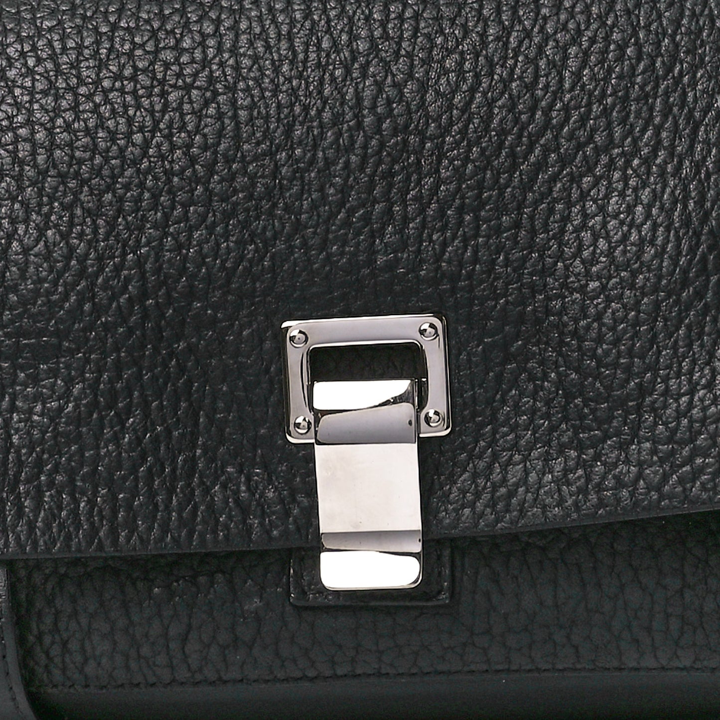Pebbled Calfskin Double Sided PS Courier Bag Black
