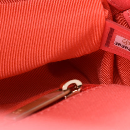Chanel Cotton Canvas Quilted Medium Chanel 19 Flap Coral 9 of 10