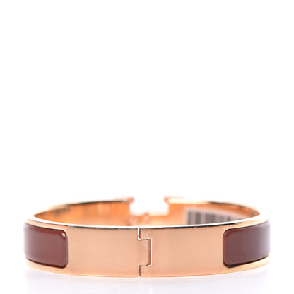 Hermes Enamel Narrow Clic Clac H Bracelet PM Acajou 3 of 5