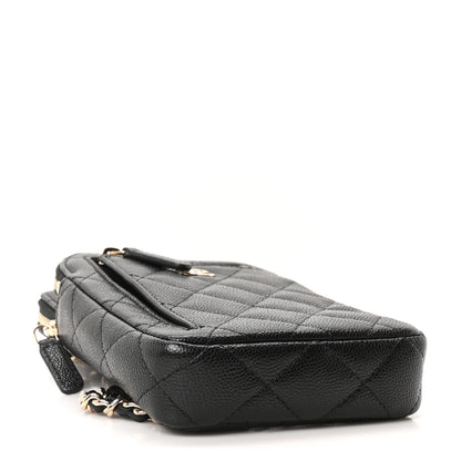 Chanel Caviar Quilted Phone Holder With Chain Black 4 of 10