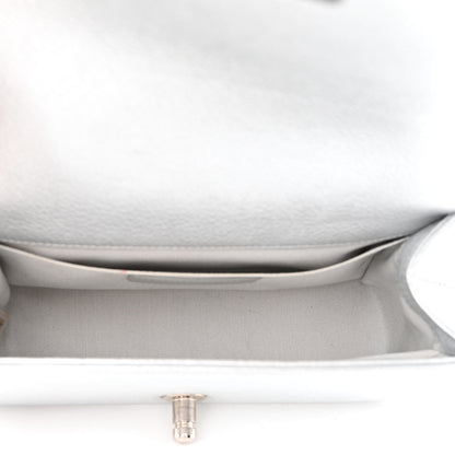Chanel Metallic Calfskin Camellia Quilted Small Boy Flap Silver 5 of 10