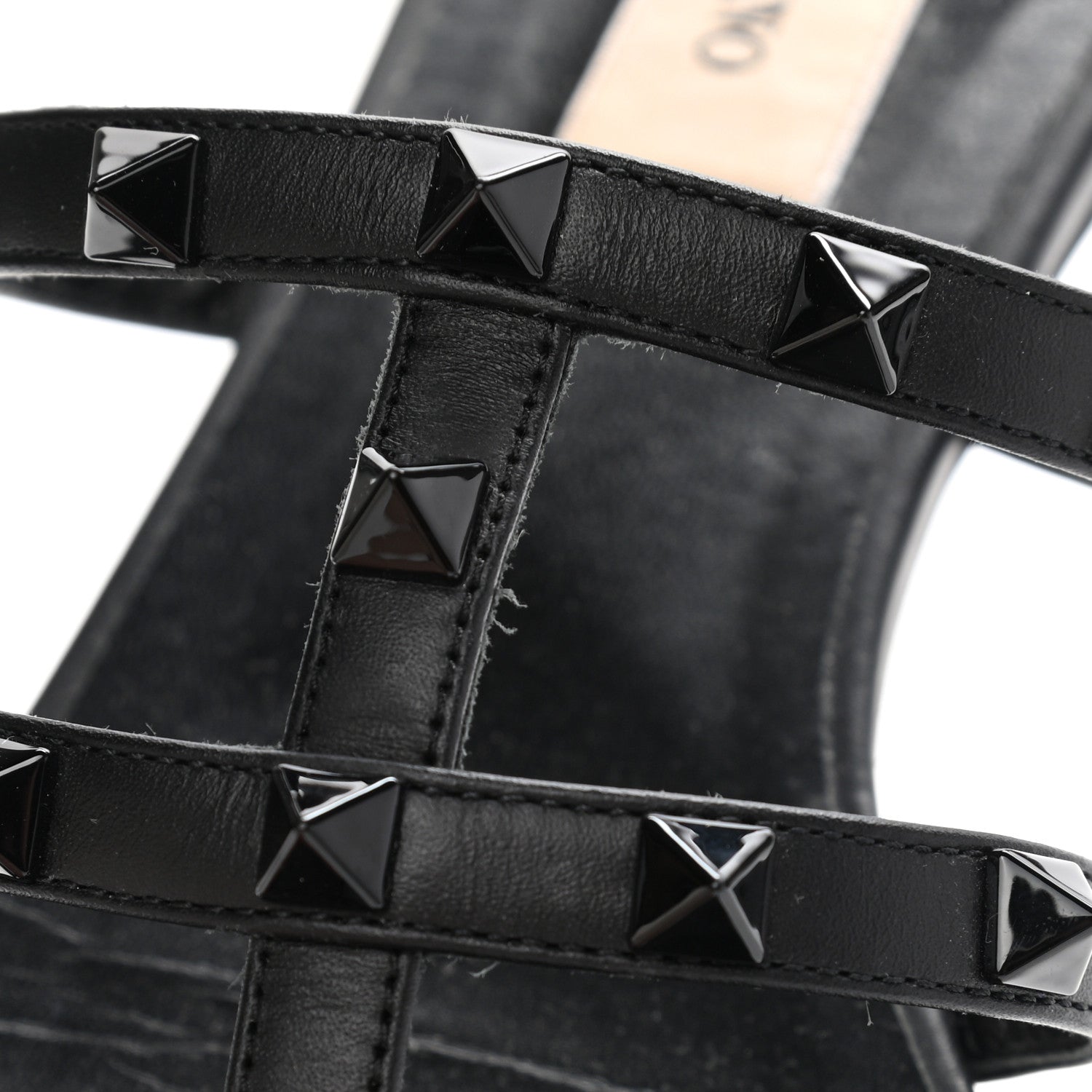 Valentino Garavani Nappa Monochrome Rockstud Caged Flat Slide Sandals 37 Black 13 of 13