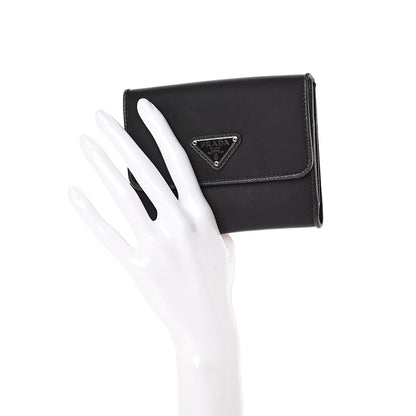 Prada Tessuto Nylon Vela Saffiano Wallet Black 2 of 11