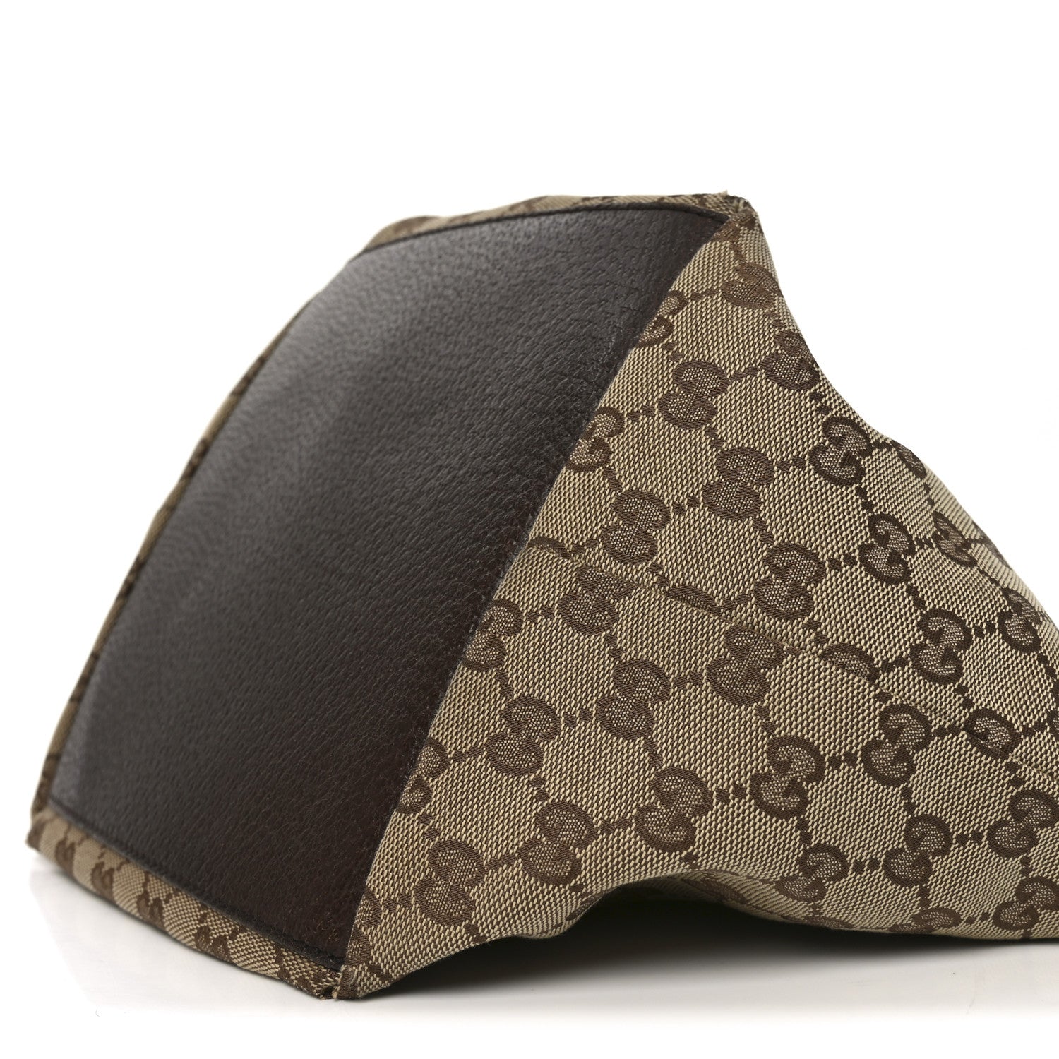 Gucci GG Monogram Small Web Handle Bucket Tote Dark Brown 1859784