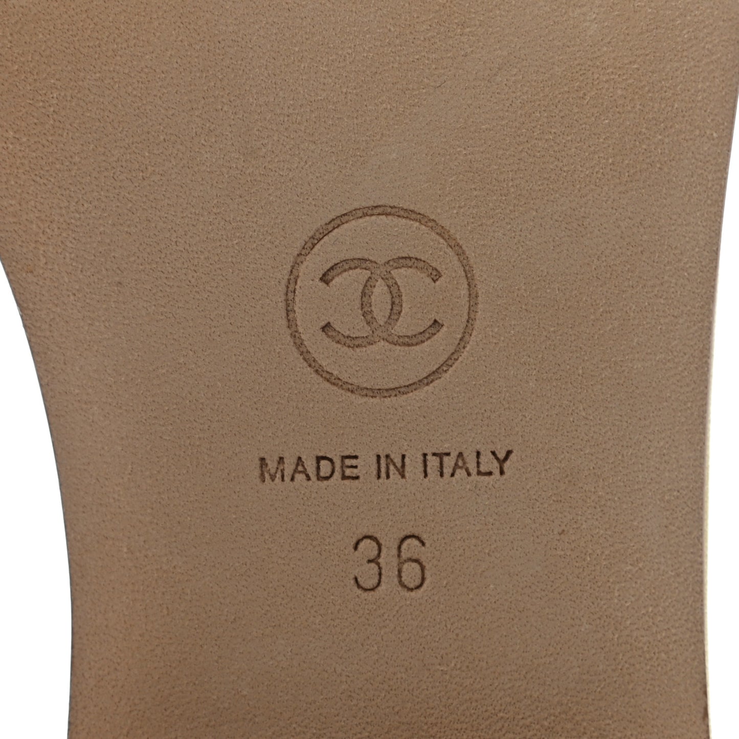 Lambskin CC Logo Thong Sandals 36 Yellow