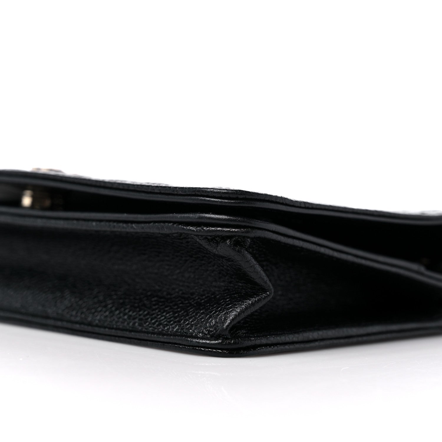 Chanel Caviar Camellia Embossed Wallet On Chain WOC Black 9 of 11