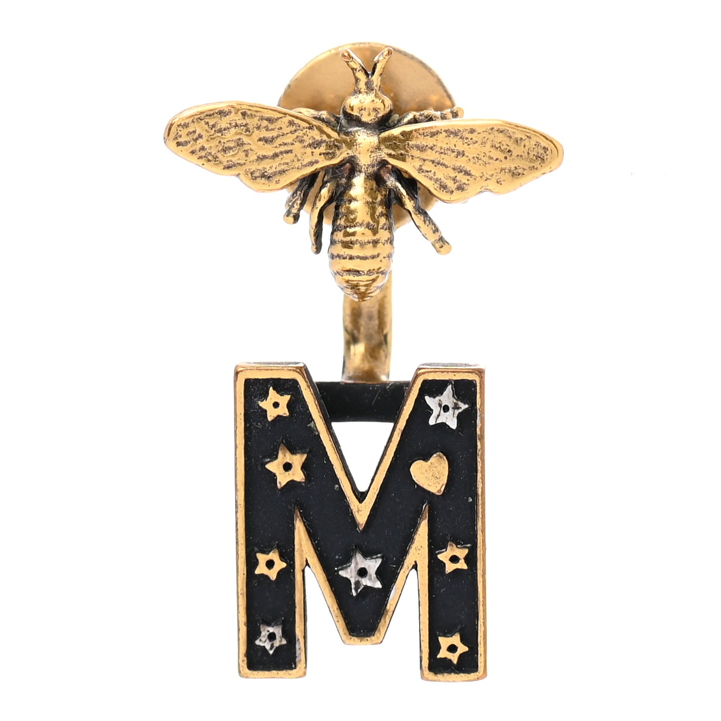 Metal Bee My ABCDior M Earring Aged Gold